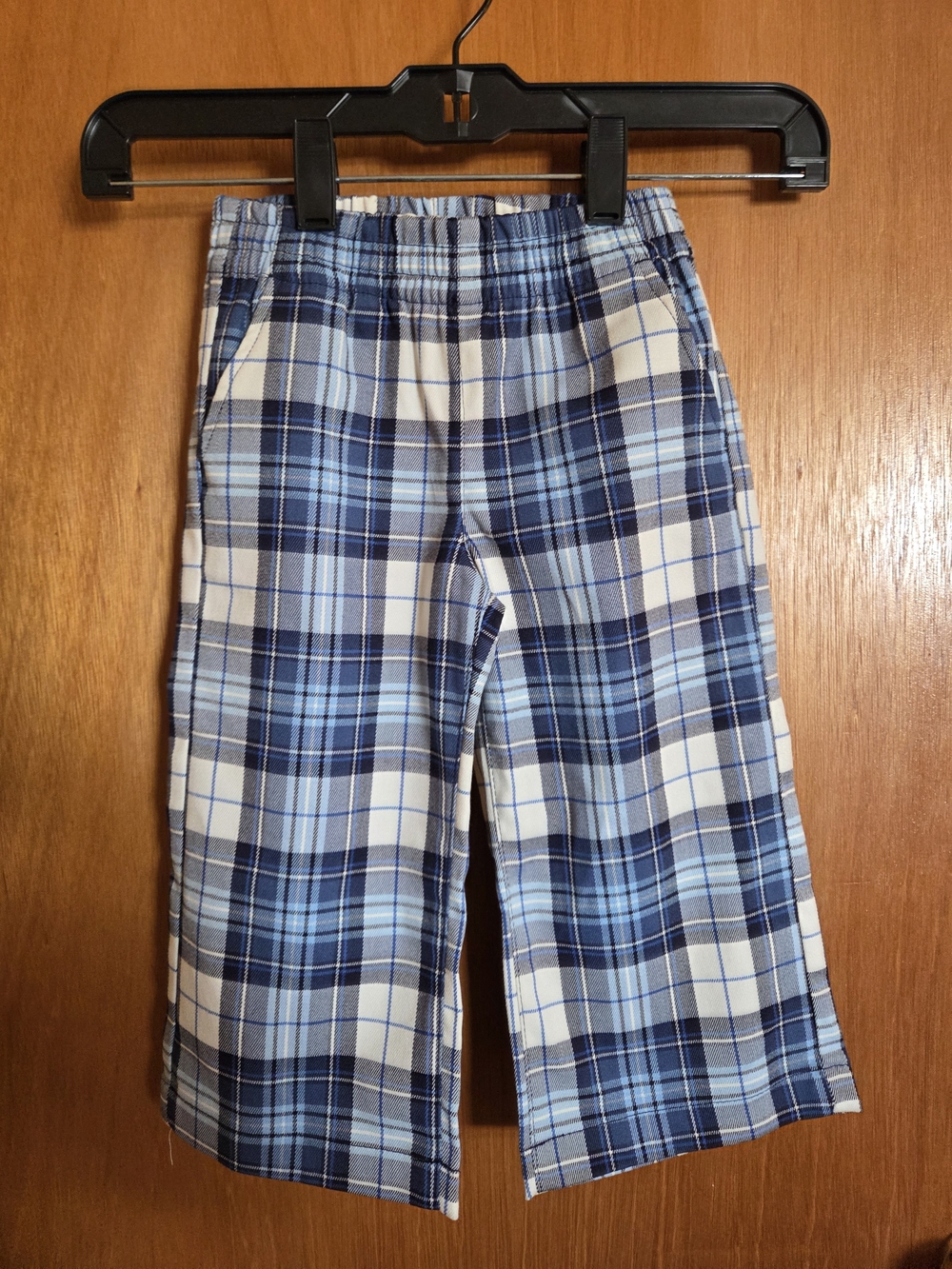 H&M Blue and White Plaid Kids Pajama Bottoms